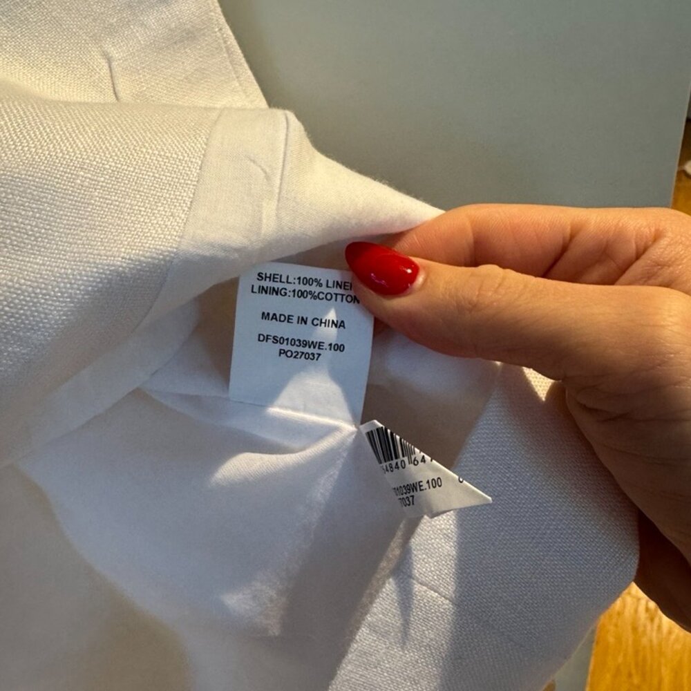 DISSH SELAH WHITE LINEN SLEEVELESS VEST - Picture 6 of 6